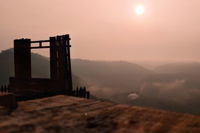 Scenic view of landscape against sky during sunset