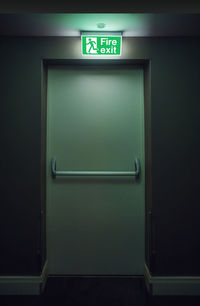 Information sign on closed door