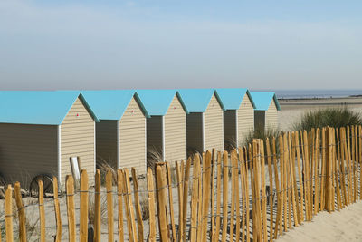 Panoramic view of beach against clear sky