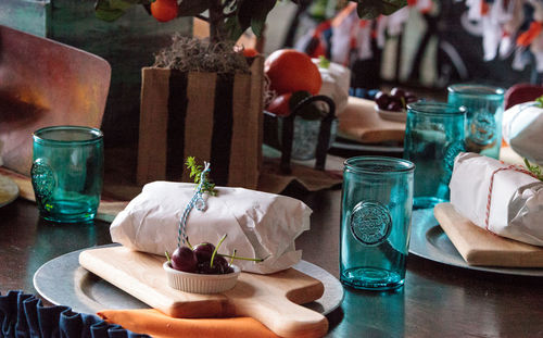 Close-up of food on table