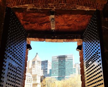 Low angle view of buildings against sky