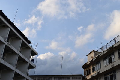 Low angle view of buildings against sky