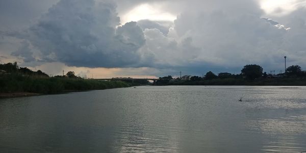 Scenic view of river against sky