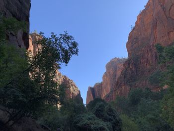 Scenic view of mountains against clear sky