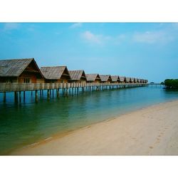 View of calm sea against blue sky