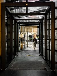 Man entering in building