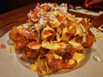Close-up of meal served in plate