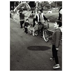 People on street in city