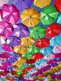 Full frame shot of multi colored umbrellas