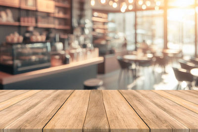 Close-up of wooden table