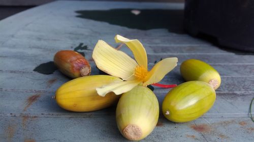 Close-up of fruits on table