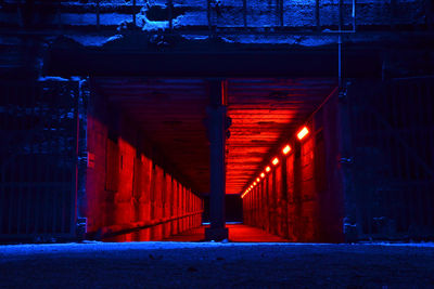 View of illuminated building