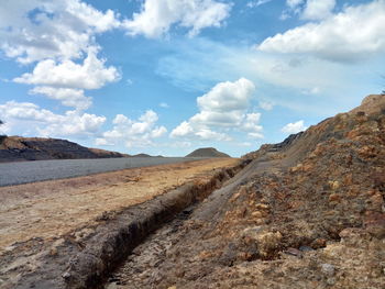 Scenic view of desert against sky