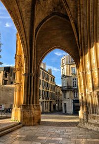 Low angle view of historical building against sky