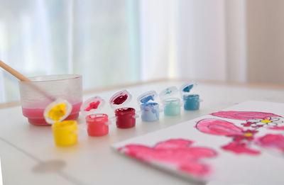 Close-up of medicines on table