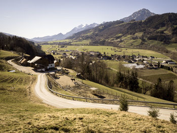 Scenic view of landscape against clear sky