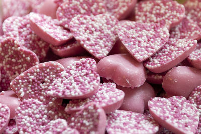 Full frame shot of pink candies