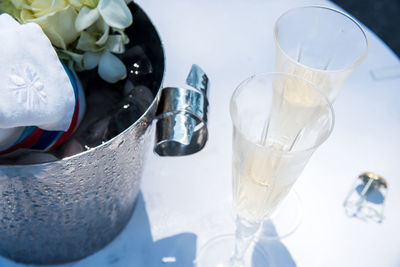 Close-up of wine glass on table