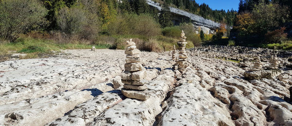 Stack of stones in forest