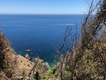 High angle view of sea against sky