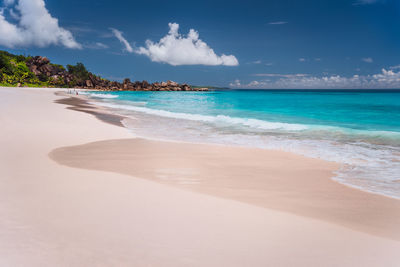 Scenic view of beach against sky