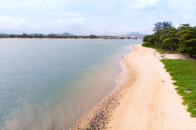 Scenic view of beach against sky