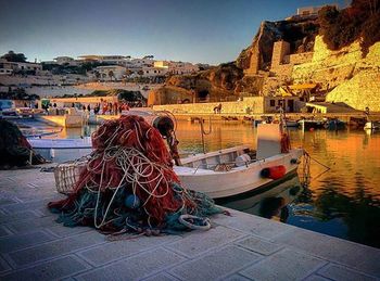 Boats in harbor