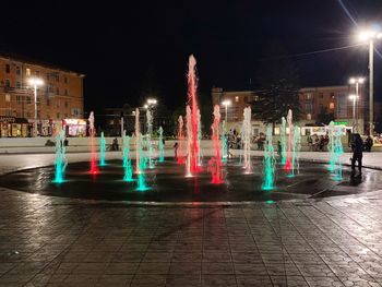 Illuminated city at night