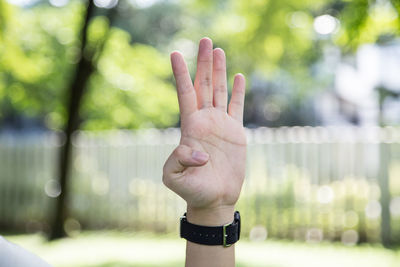 Close-up of human hand