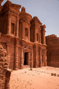 Old ruins of temple against clear sky