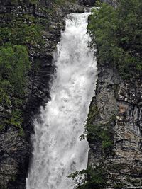 Scenic view of waterfall