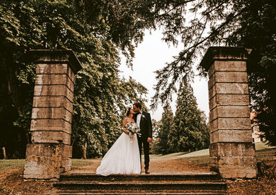 Young newly wedded couple on their wedding day. wedding photography, couple, love.