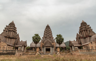 Panoramic view of temple building against sky