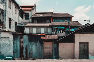 Low angle view of residential buildings against sky