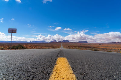 Empty road amidst field