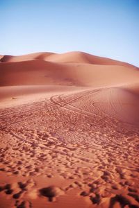 Sand dunes in a desert