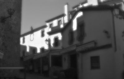 Illuminated building at night