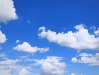 Low angle view of clouds in blue sky