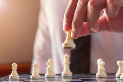 Close-up of chess pieces