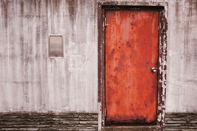 Closed wooden door