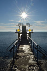 Pier over sea against sky