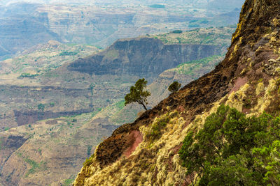 High angle view of valley