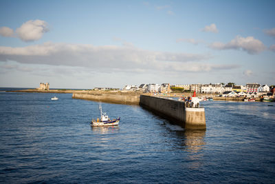 Boats sailing in sea