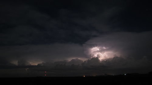 View of lightning in sky at night