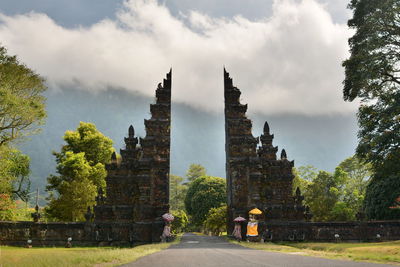 Panoramic view of historic building against sky