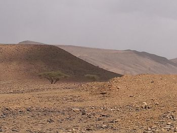 Scenic view of desert against clear sky