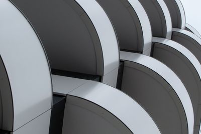 Low angle view of spiral staircase in building