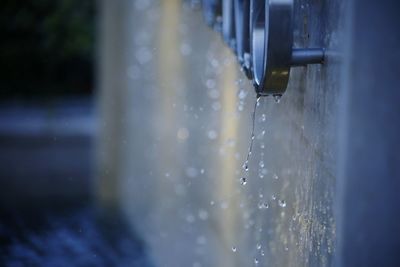 Close-up of water falling from fountain