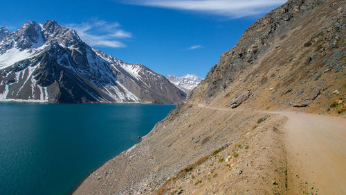 Scenic view of rocky mountains against sky