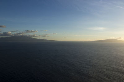 Scenic view of sea against sky at sunset